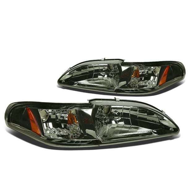 For 1994-1998 Ford Mustang Head Lamps Corner Lights Black 94-98 Replacement